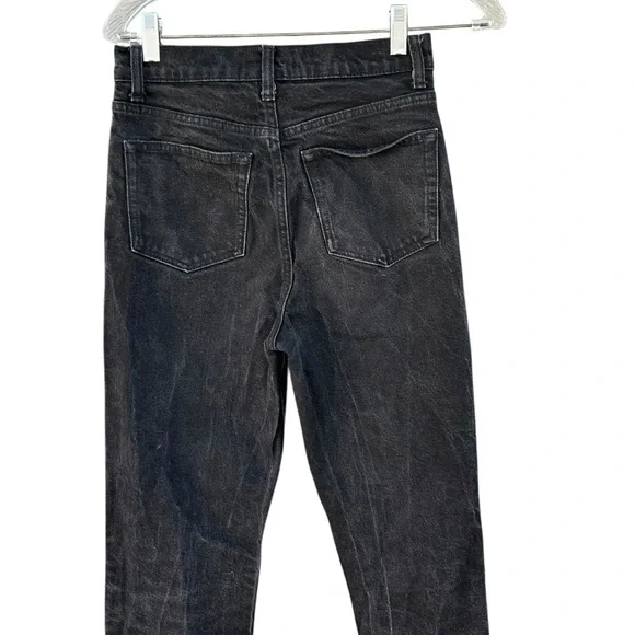 Reformation Liza Slit Hem Ultra High Rise Straight Long Jeans - Size 25 - Black - Picture 12 of 14